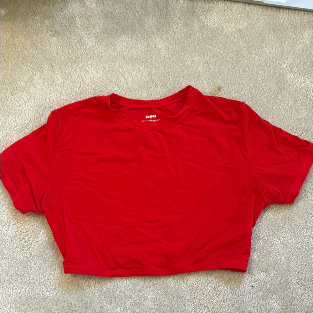Skims Cherry Red Stretchy Women's Crop Top